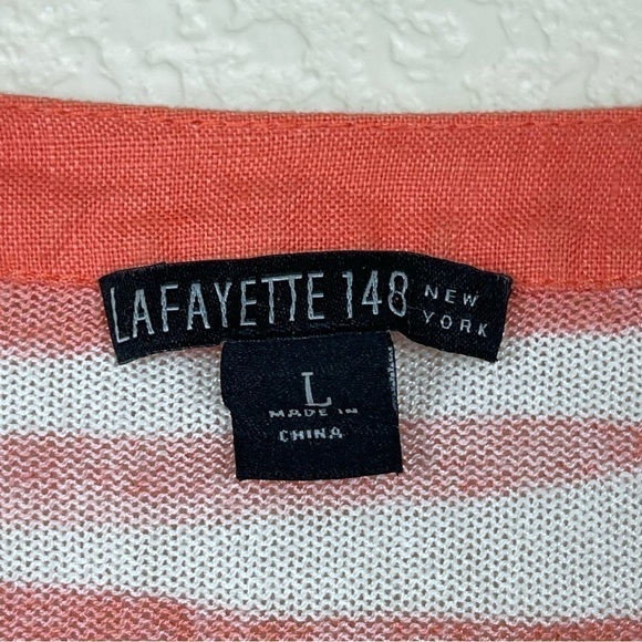 Lafayette 148 New York Linen Blend Zebra Print Striped Button Front Cardigan - Picture 8 of 10